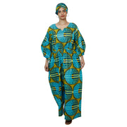 Women's Printed Bubble Sleeve Jumpsuit - FI-5101