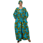 Women's Printed Bubble Sleeve Jumpsuit - FI-5101