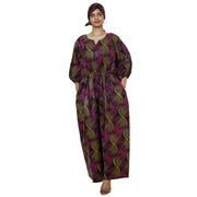 Women's Printed Bubble Sleeve Jumpsuit - FI-5101