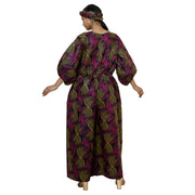 Women's Printed Bubble Sleeve Jumpsuit - FI-5101