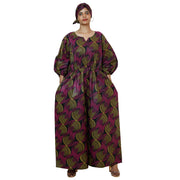Women's Printed Bubble Sleeve Jumpsuit - FI-5101