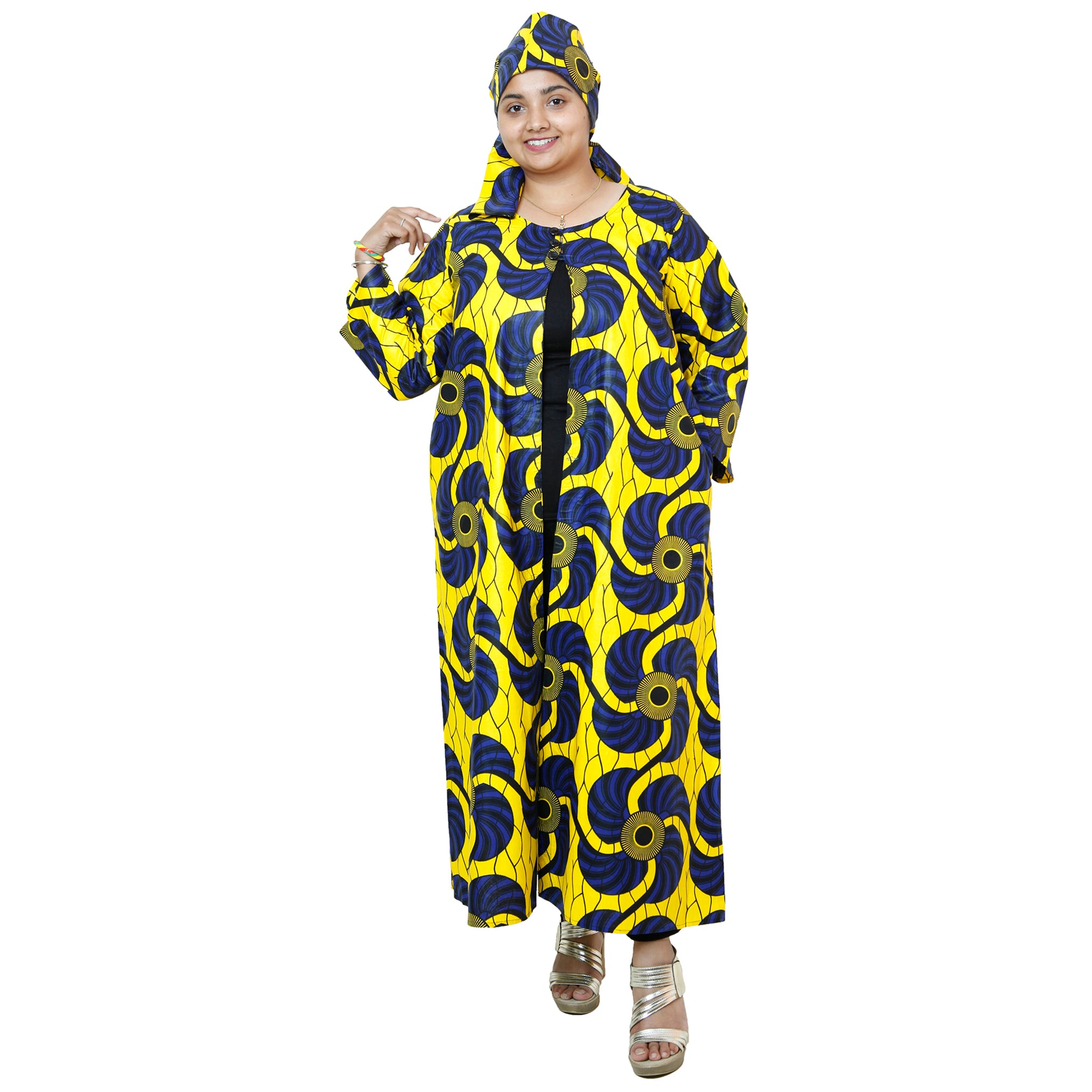 Women's Printed Duster Maxi Jacket -- FI-P50023