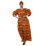 Women's Printed Bubble Sleeve Jumpsuit - FI-5101