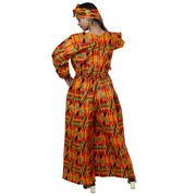 Women's Printed Bubble Sleeve Jumpsuit - FI-5101