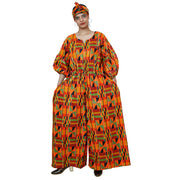 Women's Printed Bubble Sleeve Jumpsuit - FI-5101