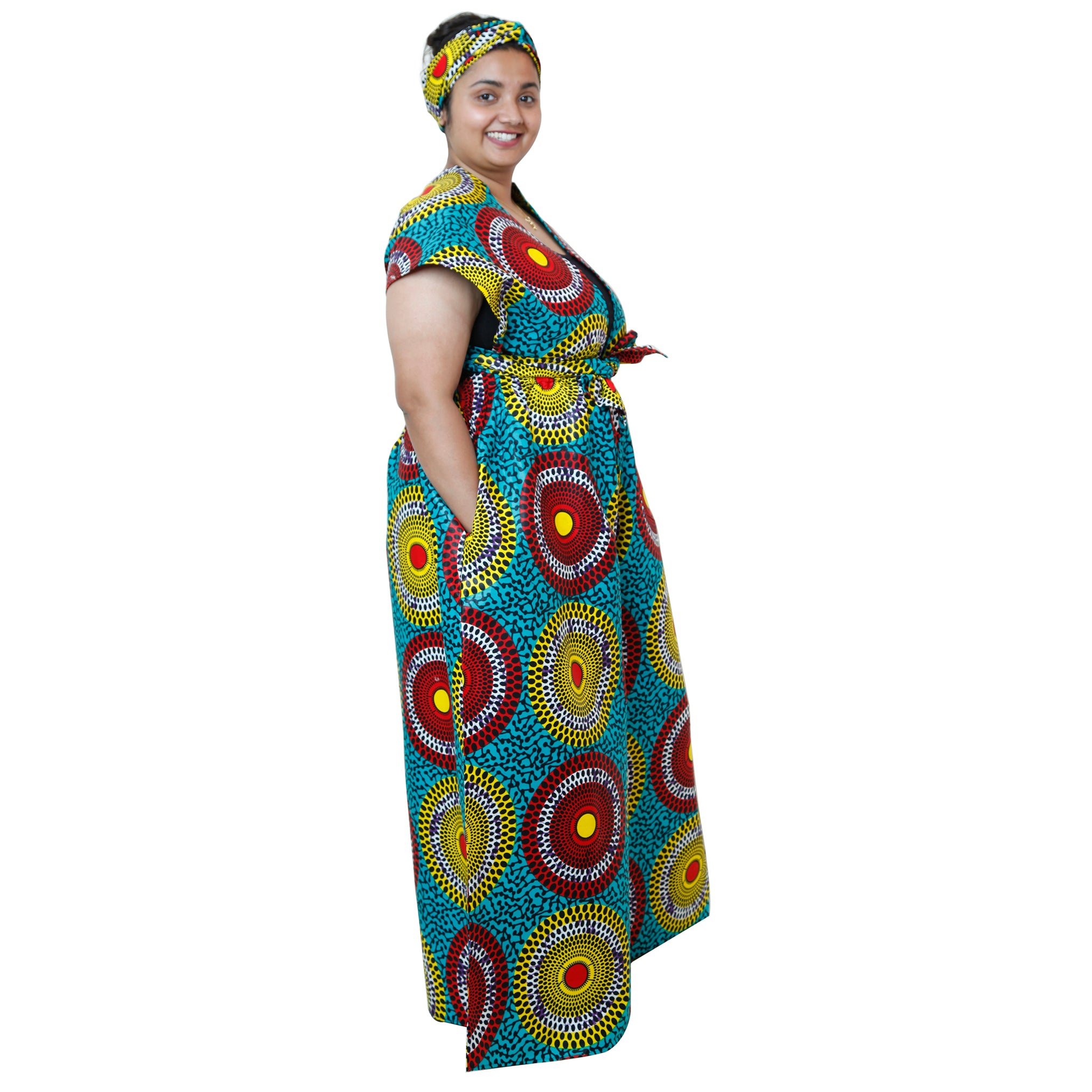 Printed Wide Leg Pants with Wrap Tie FI-67