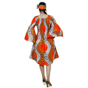 Women's Long Sleeve Smocking Short Dress -- FI-P50073