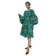 Women's Long Sleeve Smocking Short Dress -- FI-P50073