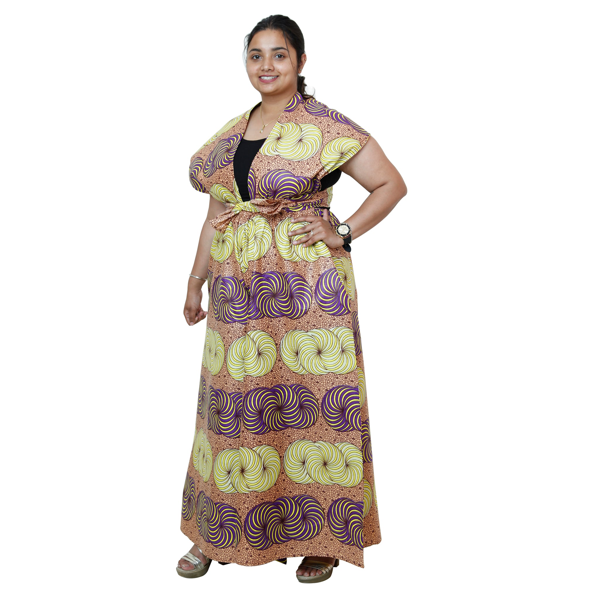 Printed Wide Leg Pants with Wrap Tie FI-67