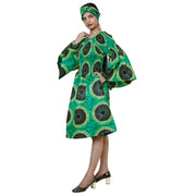 Women's Long Sleeve Smocking Short Dress -- FI-P50073