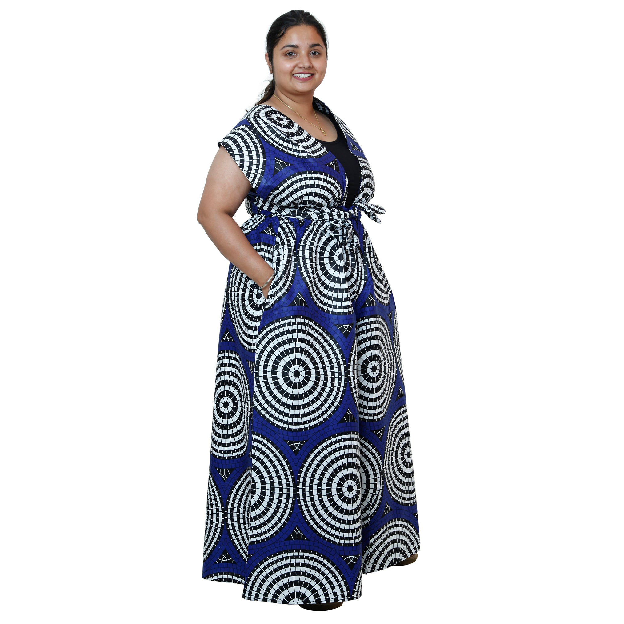 Printed Wide Leg Pants with Wrap Tie FI-67