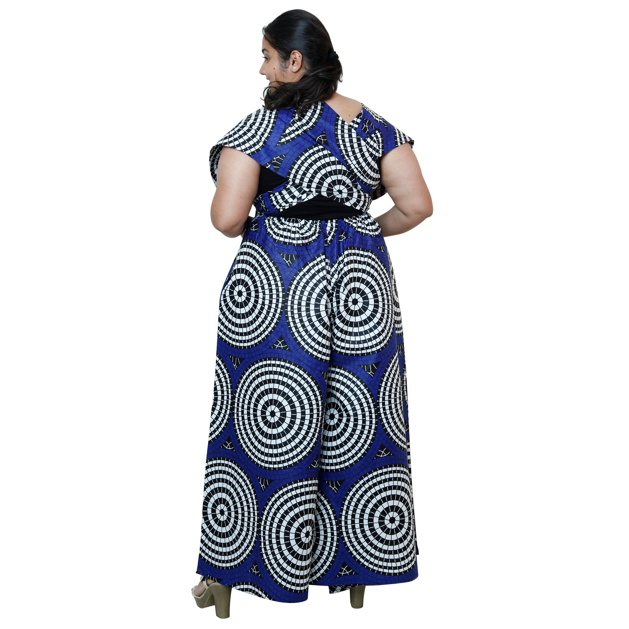 Printed Wide Leg Pants with Wrap Tie FI-67