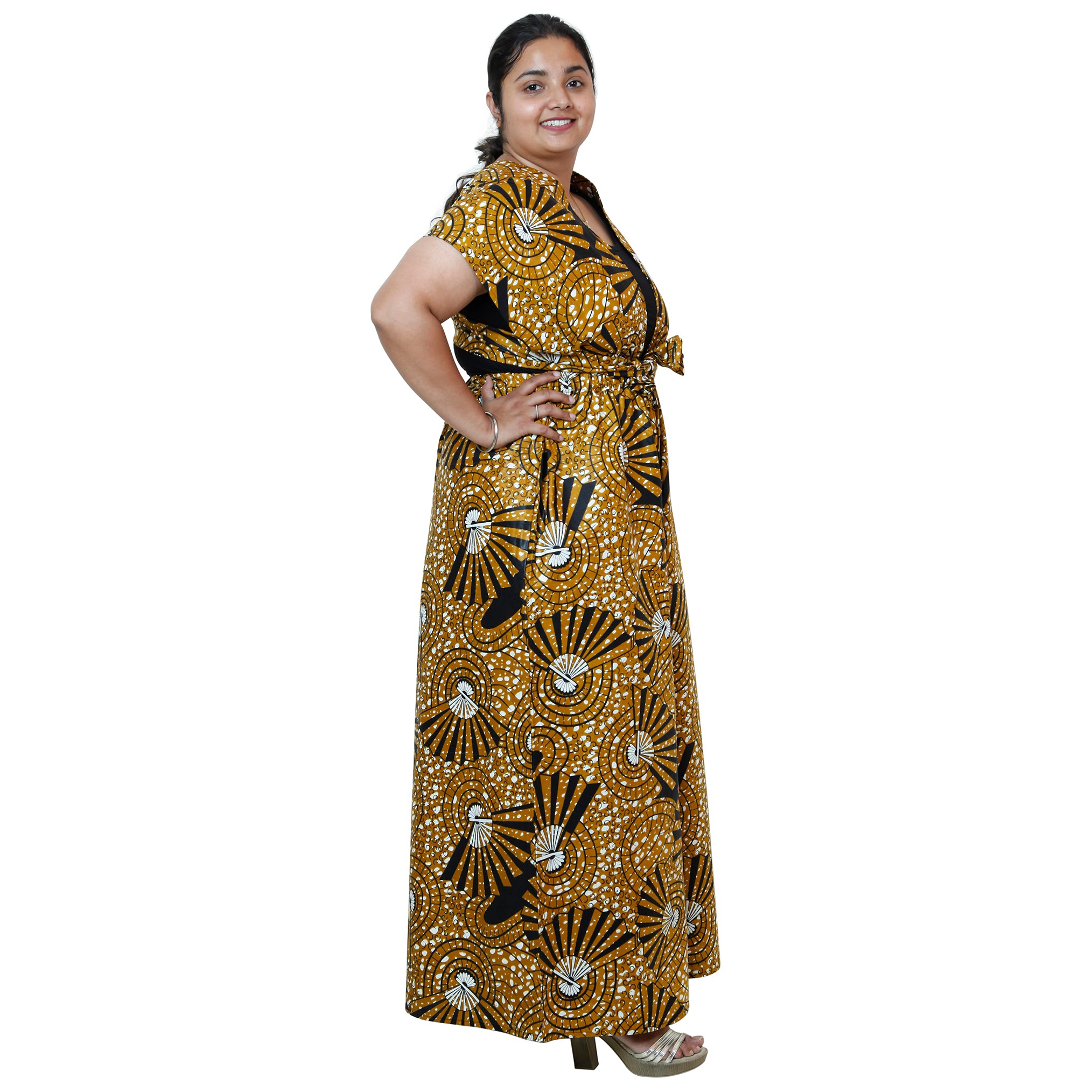 Printed Wide Leg Pants with Wrap Tie FI-67