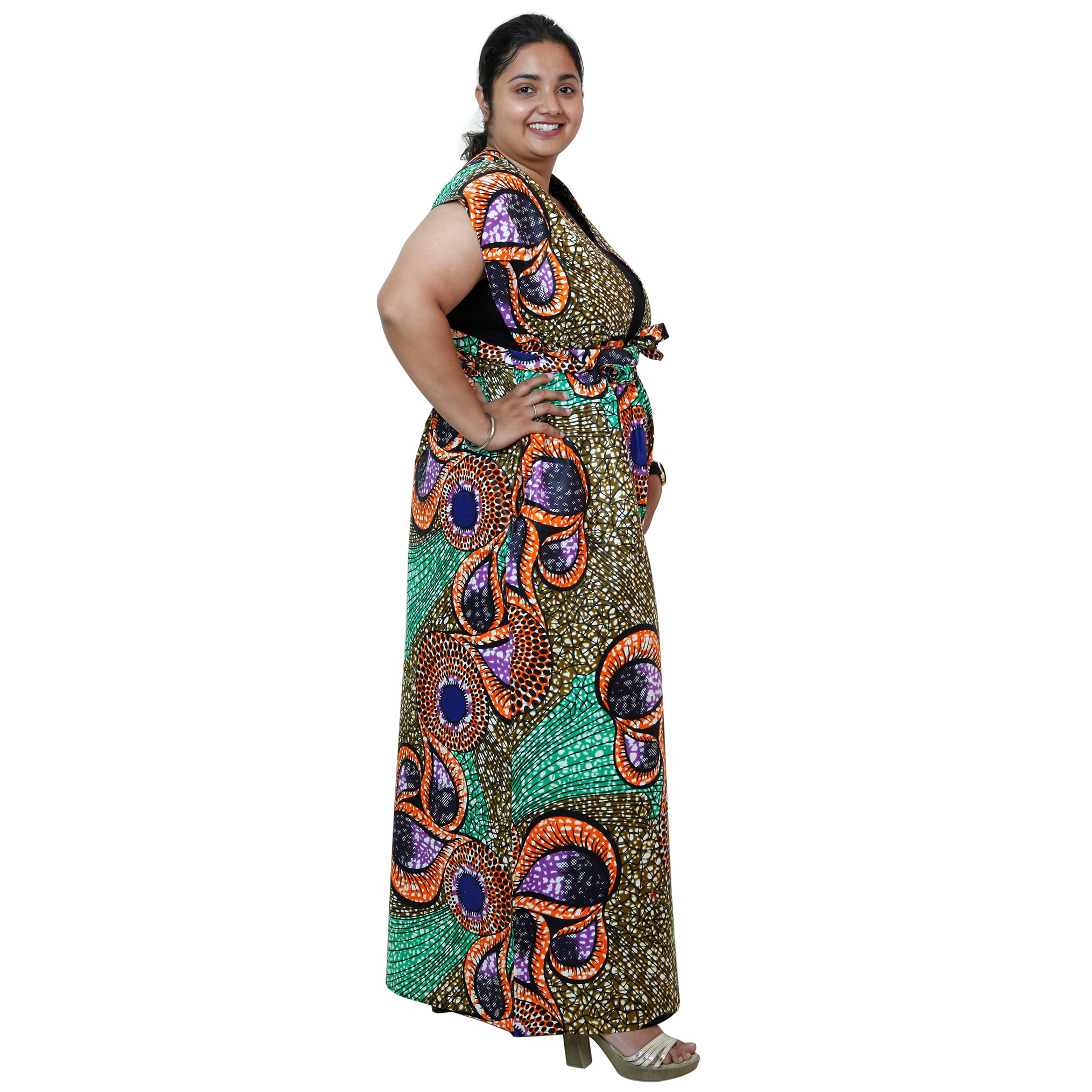 Printed Wide Leg Pants with Wrap Tie FI-67