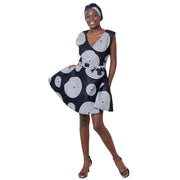Women's African Print Sleeveless Mini Wrap Dress