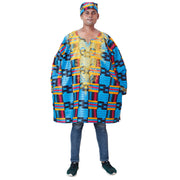 Men's African Print Super Plus Size Shirt with Hat -- FI-P15