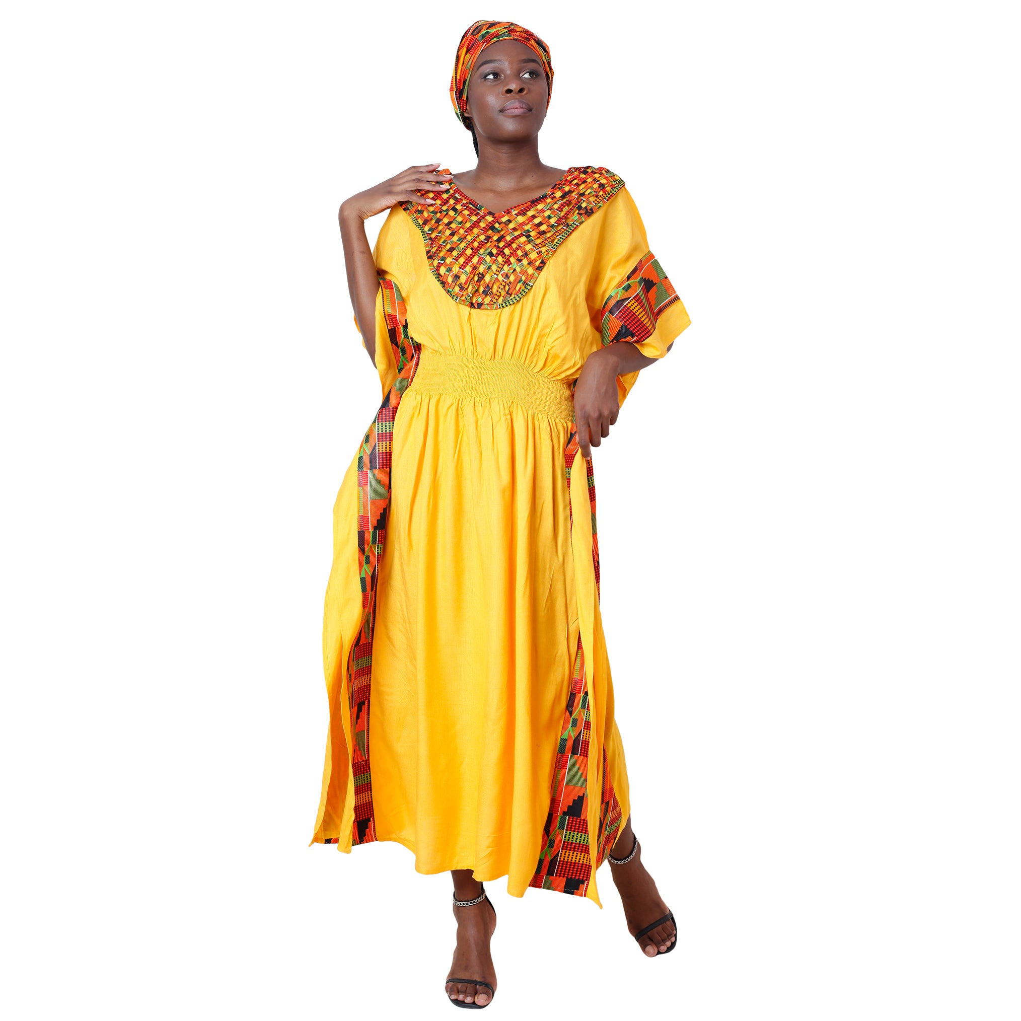 Women's Short Sleeve Embroidered Kaftan -- FI-7001