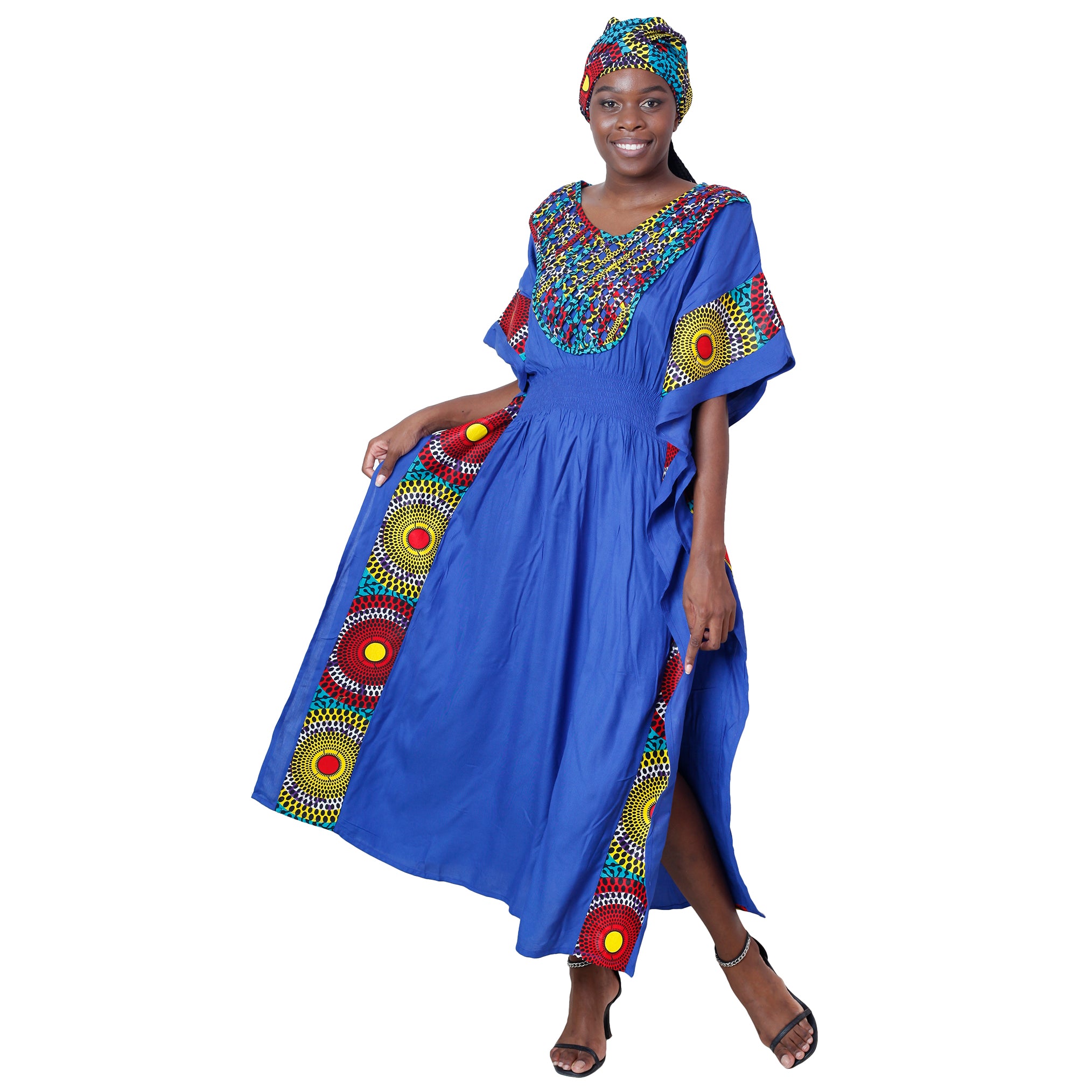 Women's Short Sleeve Embroidered Kaftan -- FI-7001