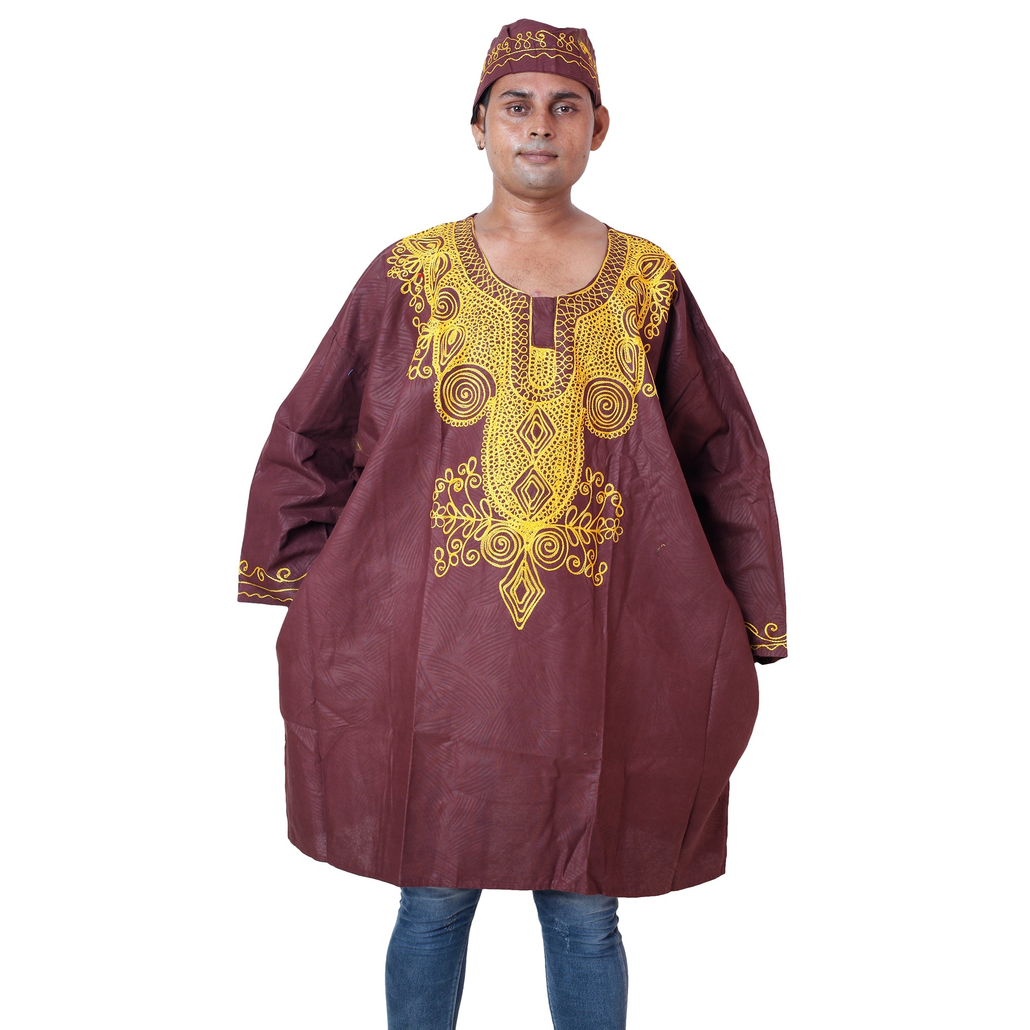 Men's PLUS SIZE Shirt with Kufi Hat -- FI-15S PLUS