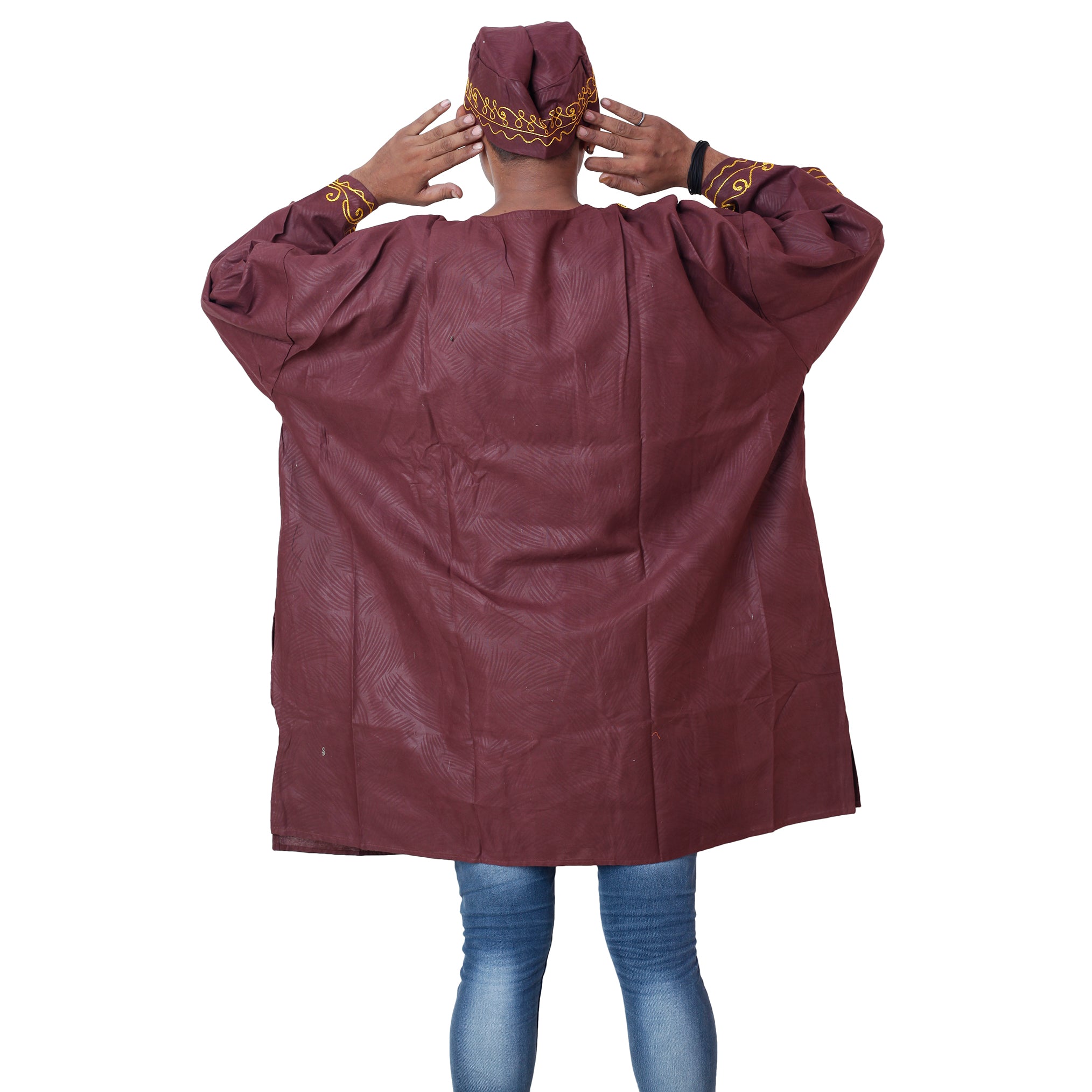 Men's PLUS SIZE Shirt with Kufi Hat -- FI-15S PLUS