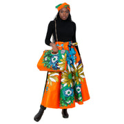 Women's Flower Print Skirt Set with Handbag -- FI-32 Flower Print