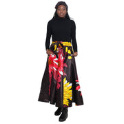 Women's Flower Print Skirt Set with Handbag -- FI-32 Flower Print