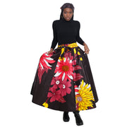Women's Flower Print Skirt Set with Handbag -- FI-32 Flower Print