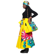 Women's Flower Print Skirt Set with Handbag -- FI-32 Flower Print