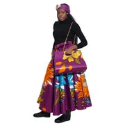 Women's Flower Print Skirt Set with Handbag -- FI-32 Flower Print