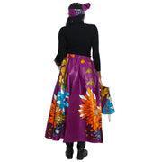 Women's Flower Print Skirt Set with Handbag -- FI-32 Flower Print