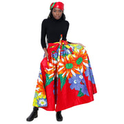 Women's Flower Print Skirt Set with Handbag -- FI-32 Flower Print