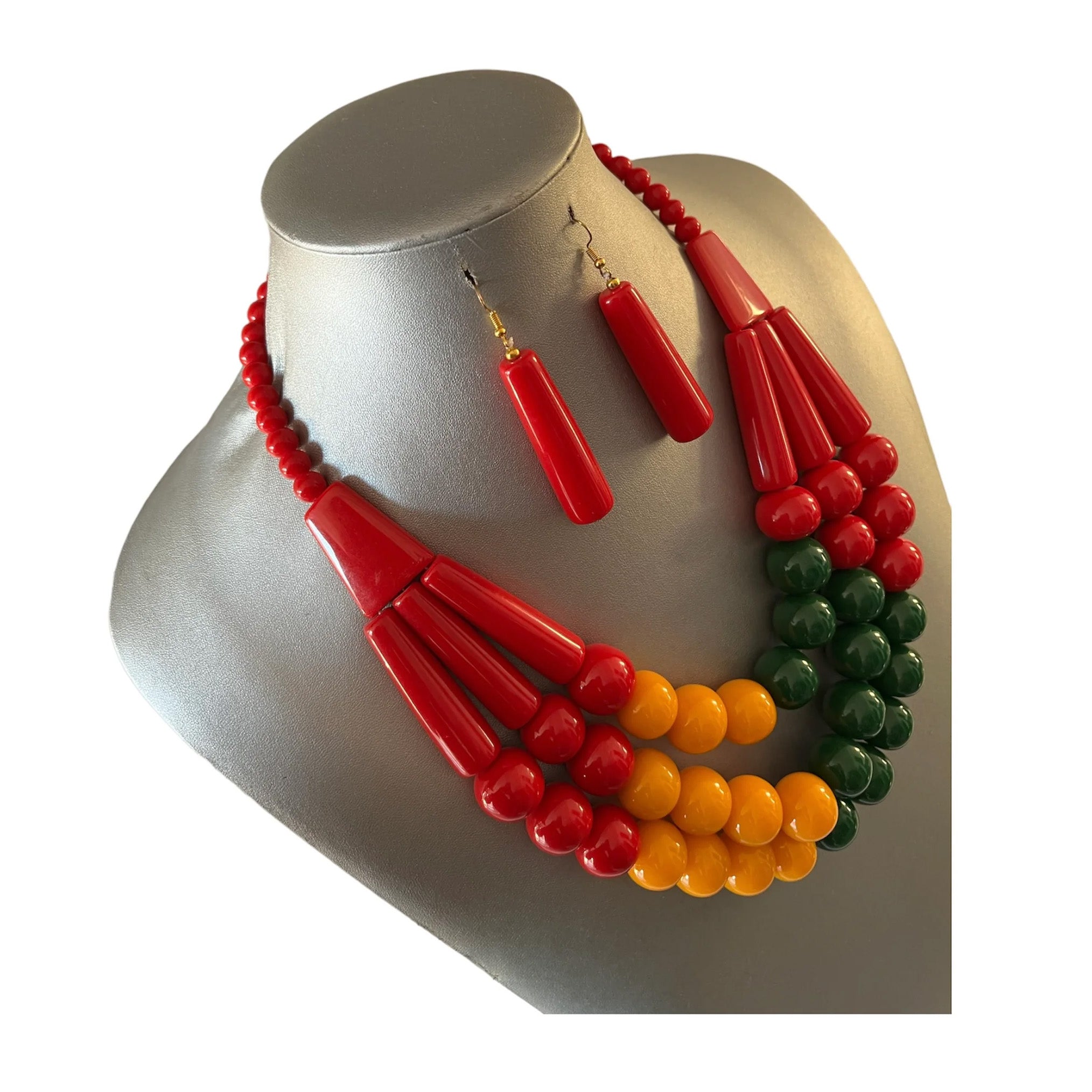 Women's Beaded Layer Necklace Set -- Jewelry 10A