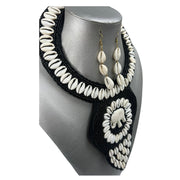 Women's Elephant Beaded Cowrie Shell Necklace Set