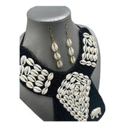 Women's Square Elephant Cowrie Shell Necklace Set