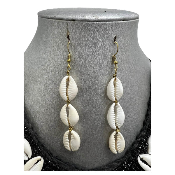 Women's Square Elephant Cowrie Shell Necklace Set