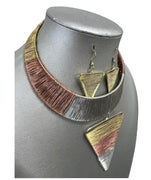 Women's Choker Necklace Set with Cuff Back