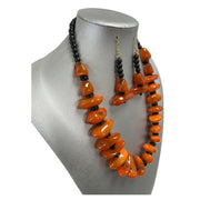 Women's Beaded and Tribal Style Necklace and Earring Set