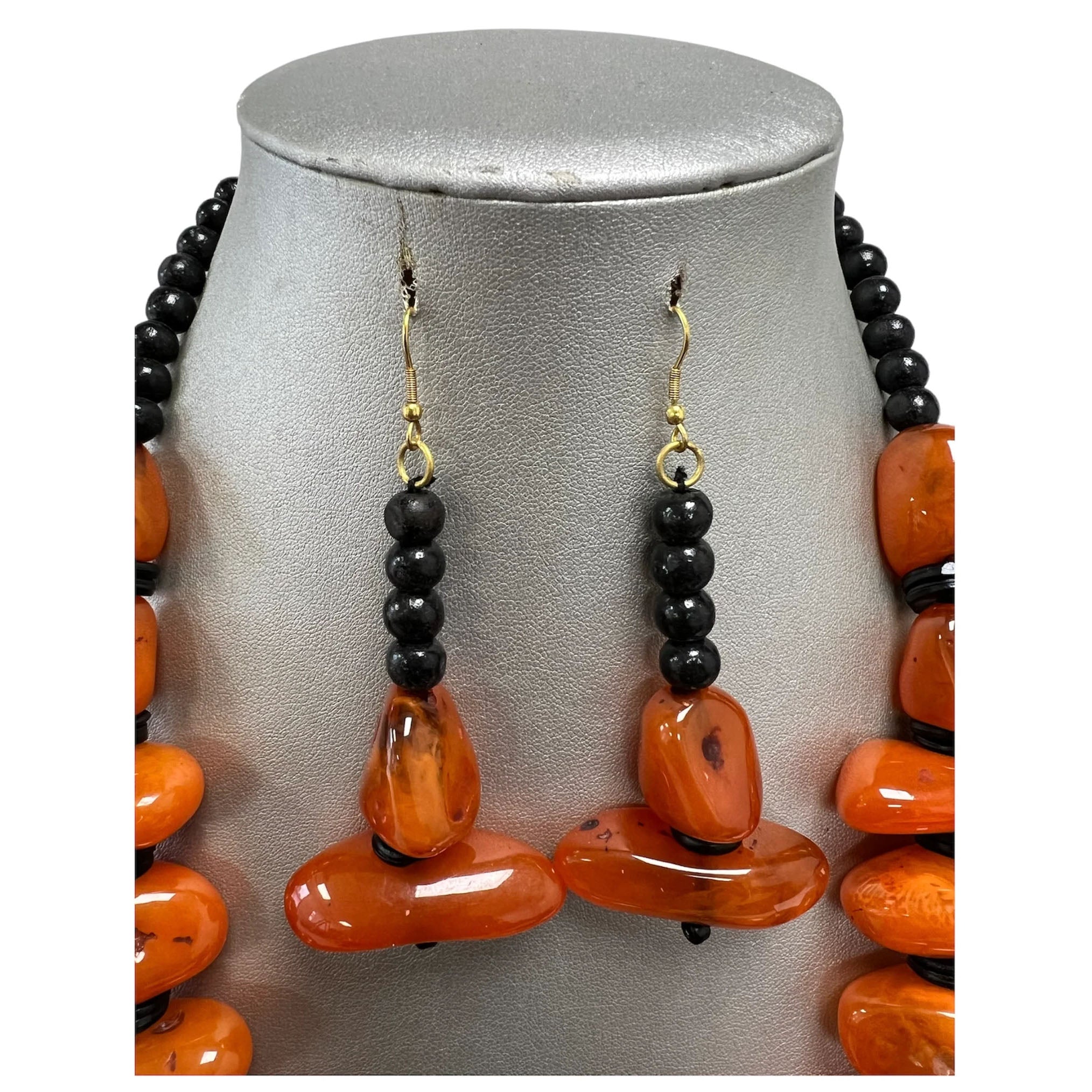 Women's Beaded and Tribal Style Necklace and Earring Set