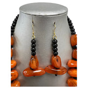 Women's Beaded and Tribal Style Necklace and Earring Set