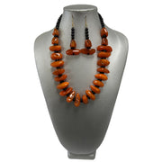 Women's Beaded and Tribal Style Necklace and Earring Set