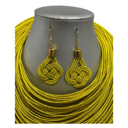 Women's Solid Multiple Layer Necklace and Earring Set