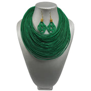 Women's Solid Multiple Layer Necklace and Earring Set