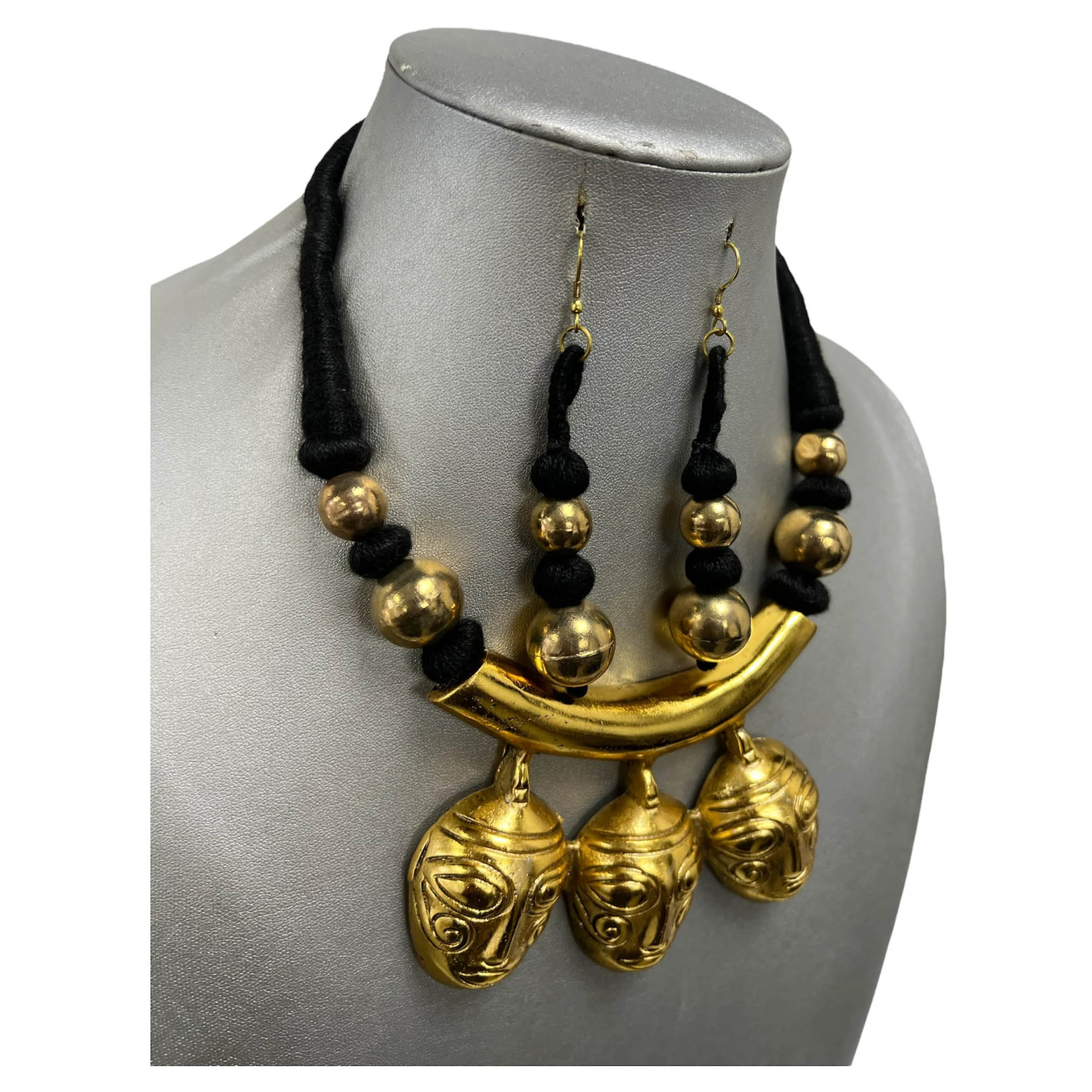 Women's Tribal Necklace with 3 Mask