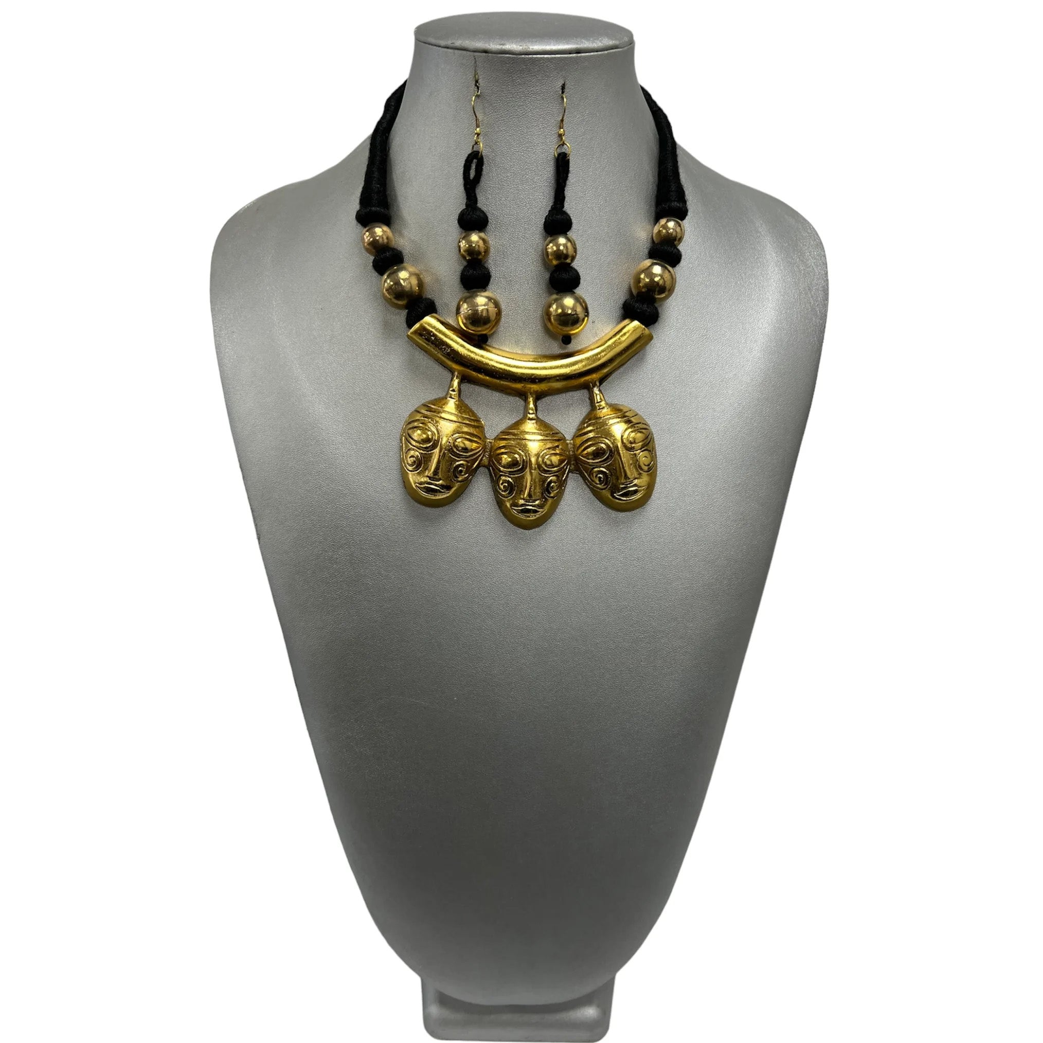 Women's Tribal Necklace with 3 Mask