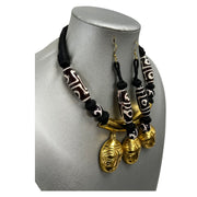 Women's Tribal Necklace with 3 Mask