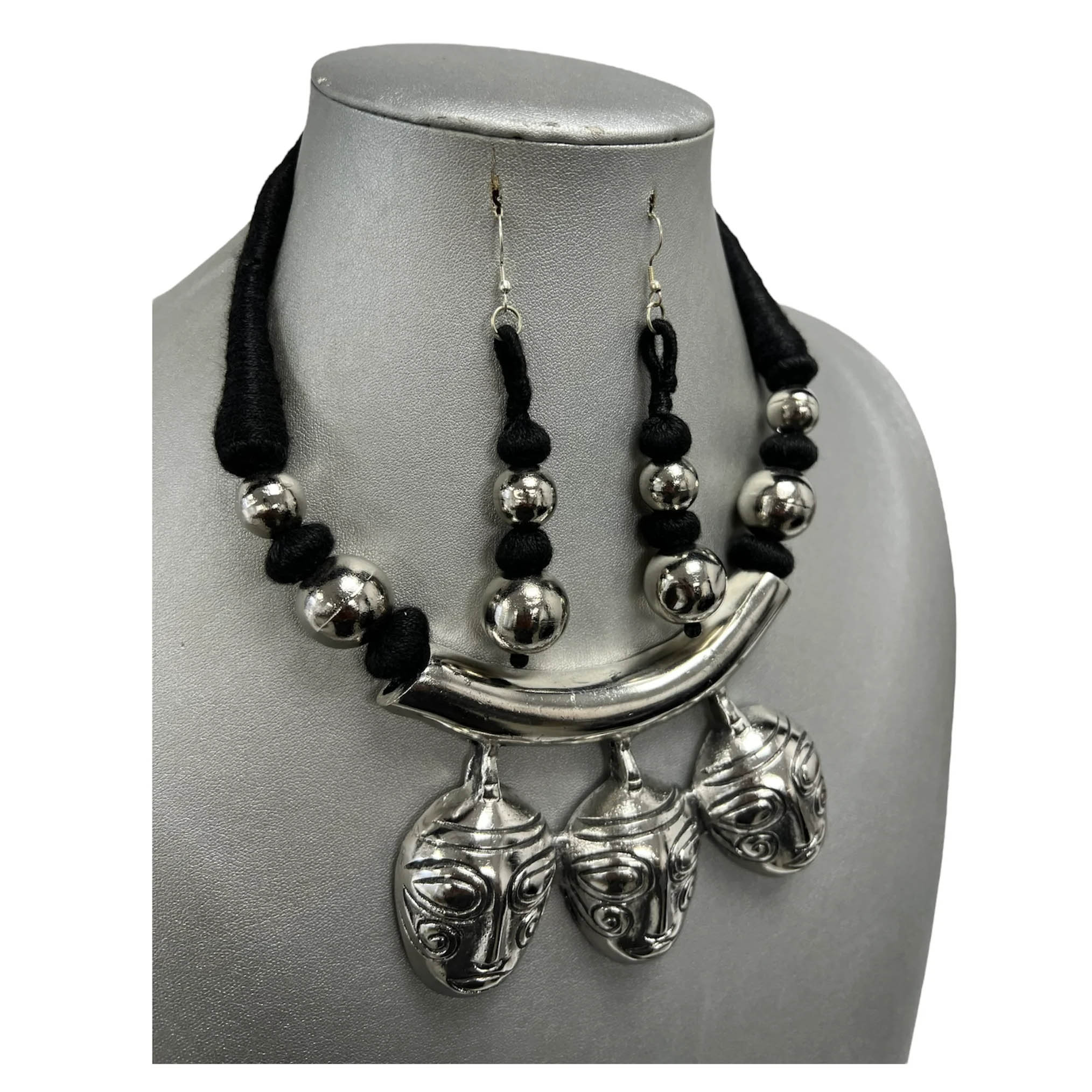 Women's Tribal Necklace with 3 Mask