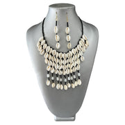 Women's Cowrie Shell Necklace Set with Earrings