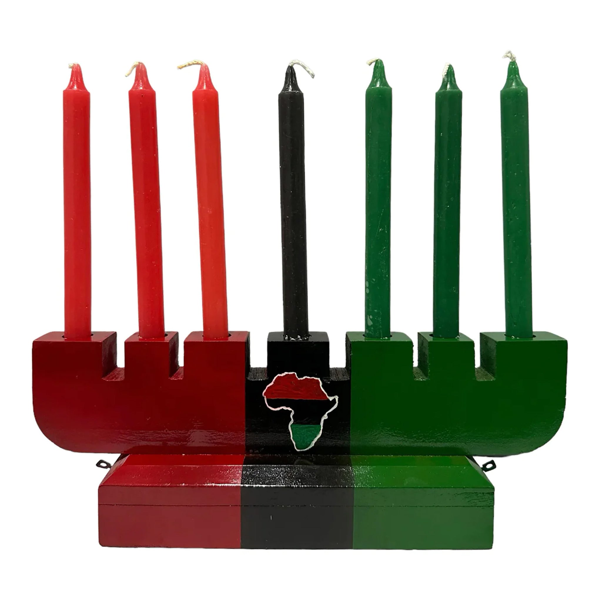 Kwanzaa Décor Candle Set with Candles -- Rasta Africa Stand